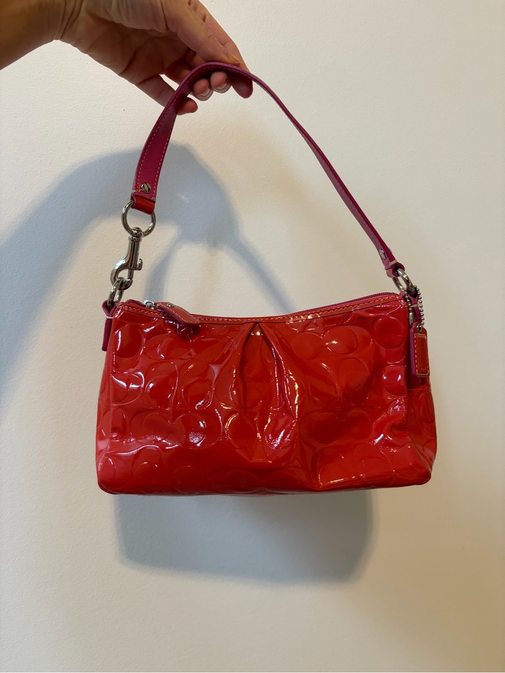 Vintage Y2K Coach Red Patent Shoulder Bag